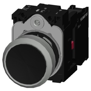 3SU1150-0AB10-1CA0 SIRIUS ACT Complete Unit Black Metal Shiny Flat Button Momentary