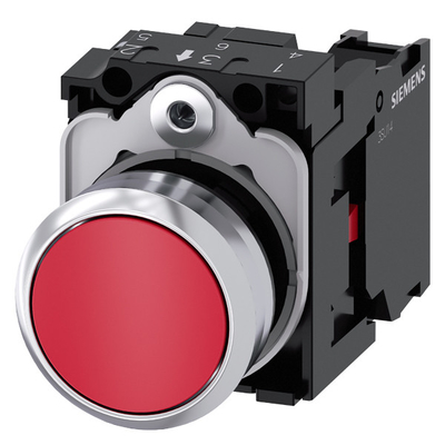 Metal Shiny Flat Button PLC 3SU1150-0AB20-1CA0 Momentary Pushbutton SIRIUS ACT Complete
