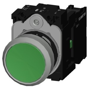 3SU1150-0AB40-1BA0 SIRIUS ACT Pushbutton Green Metal Shiny Flat Button for Momentary