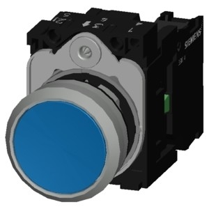 Unlighted Metal Shiny Flat Button 3SU1150-0AB50-1BA0 Momentary Pushbutton Complete Unit