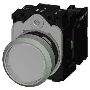 3SU1150-0AB70-1BA0 SIRIUS ACT Complete Unit Metal Shiny Unlighted Flat Momentary Button