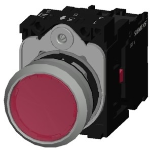 3SU1152-0AB20-1CA0 Metal Shiny Lighted Flat Button for SIRIUS ACT Pushbutton in Red