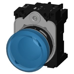 Smooth Lens Flush SIRIUS ACT Complete Unit Pilot Light with Metal Shiny Finish 24V AC/DC