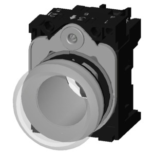 Smooth Lens Flush 24V AC/DC PLC 3SU1152-6AA70-1AA0 SIRIUS ACT Metal Shiny Pilot Light
