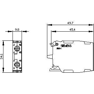 Front-Mounted Screw Terminal 2NC Contact Module for PLC 3SU1400-1AA10-1EA0 SIRIUS ACT