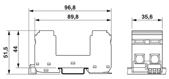 VAL-MS/2 0-BE/FM Surge Protector Base for 5V AC ... 250V AC Electrical Protection