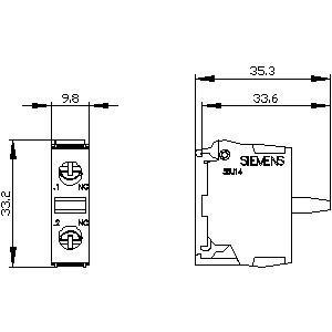 Base Mounting and 1NC Screw Terminal Contact Module for 3SU1400-2AA10-1CA0 SIRIUS ACT