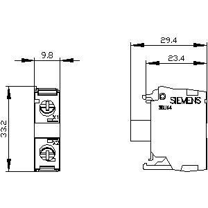 SIRIUS ACT PLC LED Module 3SU1401-1BB20-1AA0 with Front Mounting and Screw Terminal