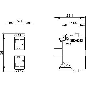 Front-Mounted SIRIUS ACT LED Module 3SU1401-1BB20-3AA0 with Spring-Loaded Terminals