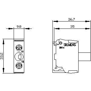 PLC 3SU1401-2BB40-1AA0 SIRIUS ACT LED Module with Base Mounting and Screw Terminal