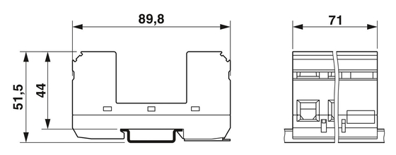 VAL-MS/3 1-BE Type 2 Surge Protector Base with 1 Pole and Rated Voltage 2838885