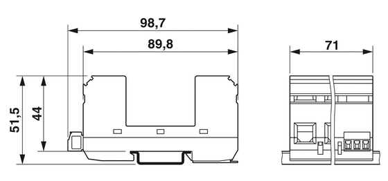 2838898 VAL-MS/3 1-BE/FM Type 2 Surge Protector Base with 1 Pole and Rated Voltage