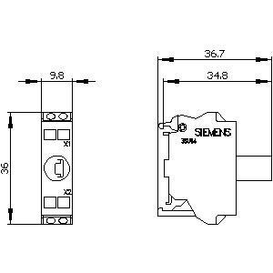 Base Mounting PLC 3SU1401-2BB60-3AA0 SIRIUS ACT LED Module with Spring-Loaded Terminal