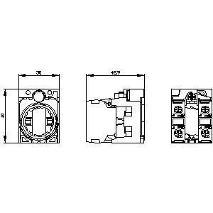 3 Places A SIRIUS ACT Holder and Module Plastic 2NO Screw Terminal 3SU1500-1AA10-1NA0