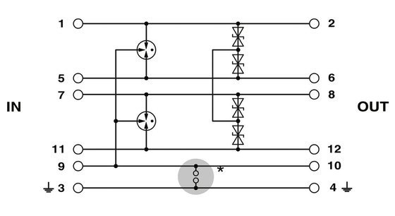 5V DC Rated PT 4-5DC-ST Surge Protector Plug with 4-Pole Design