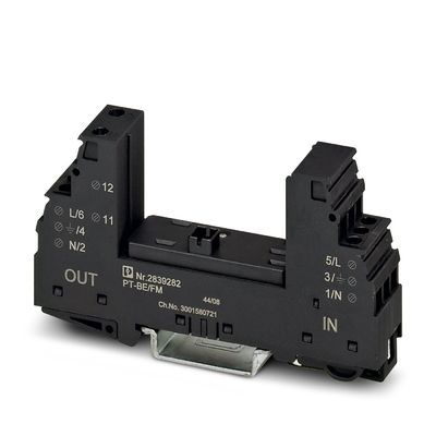 1 Pole 2839282 PT PT-BE/FM Type 3 Surge Protector Base with Rated Voltage