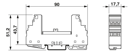 1 Pole 2839282 PT PT-BE/FM Type 3 Surge Protector Base with Rated Voltage