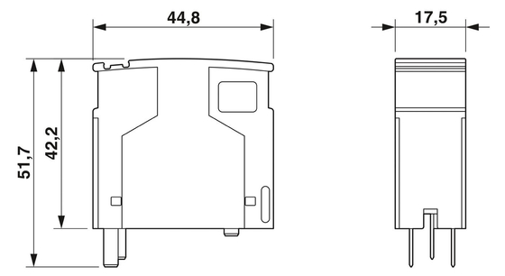 2839648 PT 2 1-S-48DC-ST Type 3 Surge Protector-Plug Rated Voltage 48 V AC 2 Pole