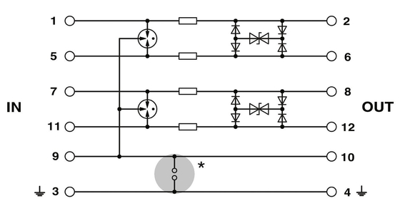 24 V DC PT 2X2-HF-24 Surge Protector Plug 4 Pole Design for Effective Protection