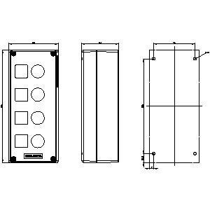 4 Command Points SIRIUS ACT Enclosures for Surface PLC 3SU1804-0AA00-0AB1 Plastic