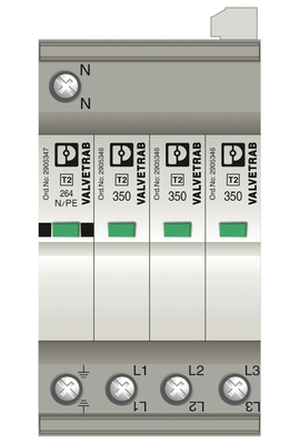 1 Pole 2905340 VAL-SEC-T2-3S-350-FM Type 2 Surge Protector for 5V AC to 250V AC and 125V DC