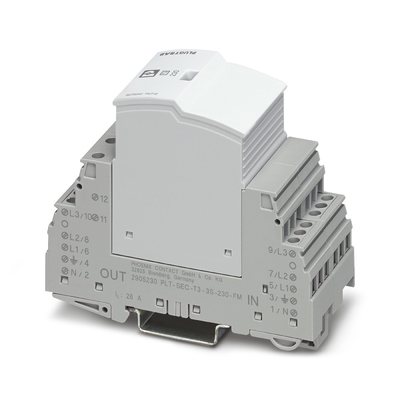 5V AC ... 250V AC 125V DC 200mA DC 2905348 VAL-SEC-T2-1S-175-FM Type 2 Surge Protector