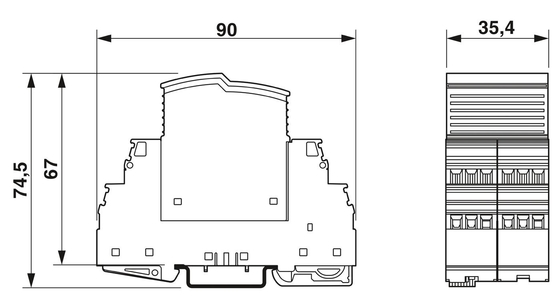 5V AC ... 250V AC 125V DC 200mA DC 2905348 VAL-SEC-T2-1S-175-FM Type 2 Surge Protector