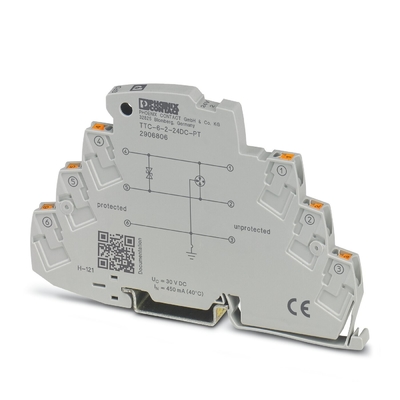 2 Pole TTC-6-2-24DC-PT Surge Protector for 24 V DC Electrical Protection