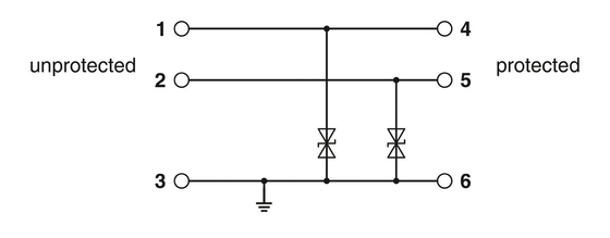 TTC-6-2XTVSD-24DC-PT 2 Pole Surge Protector with 2 Poles and 24V DC Rated Voltage