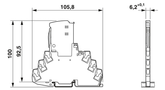 24V DC 2-Pole TTC-6P-1X2-24DC-PT-I Surge Protector for Industrial Applications