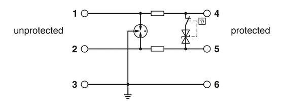 24V DC 2-Pole TTC-6P-1X2-24DC-PT-I Surge Protector for Industrial Applications