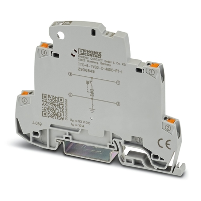 48 V DC Rated Voltage 2 Pole Surge Protector TTC-6-TVSD-C-48DC-PT-I by Phoenix Contact