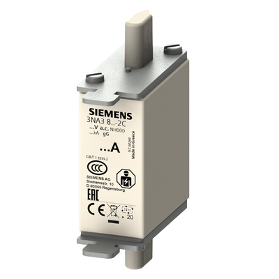 PLC 3NA3820-2C LV HRC Fuse Link GL/GG with Non-Insulated Grip Lugs and Front Indicator