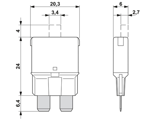 DC 40V Thermal Magnetic Device Circuit Breakers with 32V Rated Voltage by Phoenix Contact