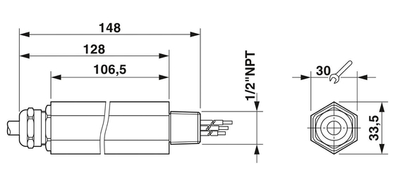 24 V DC Rated Voltage Surge Protector for 1/2&quot; Phoenix Contact S-PT-1X2-24DC-1/2