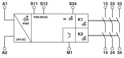 PSR-MC20-3NO-1DO-24DC-SP Safety Relay 12.5*116.6*114.5mm Size for Safety Shutdown