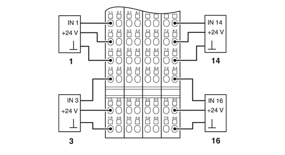 2861250 IB IL 24 DI 16-PAC Phoenix Contact Digital Module with IP20 Protection Level