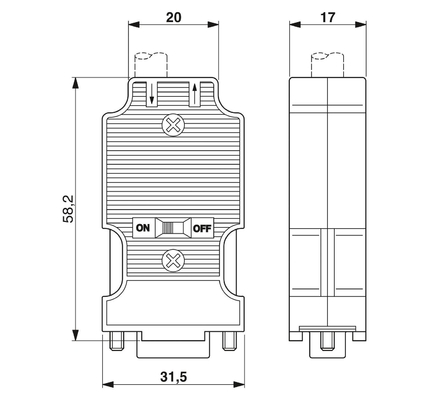 Phoenix Contact SUBCON-PLUS-ARCNET/AX/SC038 D-SUB Bus Connector for Industrial Networking