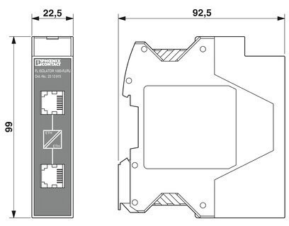 2313915 Phoenix Contact Industrial Automation Spare Parts Modem FL ISOLATOR 1000-RJ/RJ 22.5*99*92mm