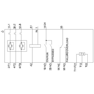 Siemens 3RW4027-2TB04 3RW40 Soft Starter Size S0 with Spring-Loaded Terminals and Bypass