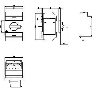 Siemens 3KD0232-2KG20-3 Shaft Disconnecting Switch with Front Operation 3 Pole Ti-grey