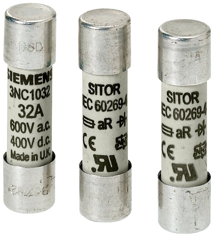 3NC1008 15A 600VAC/700VDC aR 10X38mm SITOR Cylindrical Fuse Link for Power Protection