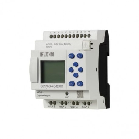 Miniature EASY-E4-AC-12RC1 CPU 8DI4RO 100 240 V AC/DC With Screen Keyboard Ethernet Interface Screw Terminal