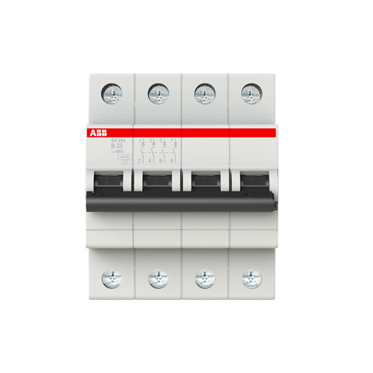 25A BCD Curve MCB SH204-B25 Miniature Circuit Breaker 4P with Long-Lasting Performance