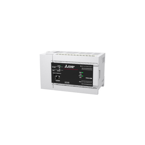 FX5U CPU DC 16 Inputs 16 Transistor Outputs 3xAnalog Eth RS-485 sink Mitsubishi PLC
