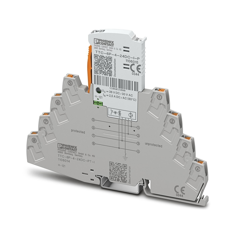 24V TTC-6P-4-24DC-PT-I Phoenix Contact Surge Protector with 2.5 Nominal Discharge Current