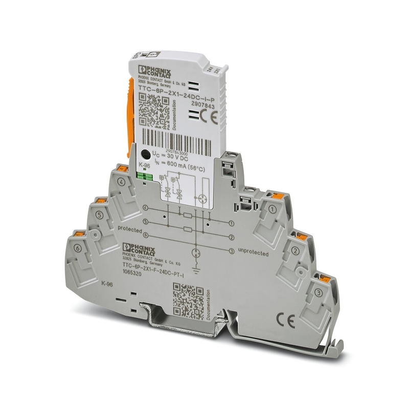 1065320 TTC-6P-2X1-F-24DC-PT-I Phoenix Contact Surge Protector 4 Pole Nominal Discharge Current 2.5