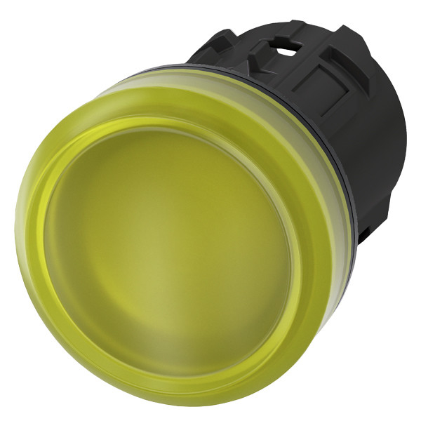 Smooth Lens 3SU1001-6AA30-0AA0 SIRIUS ACT Pilot Light for Industrial in Yellow Plastic