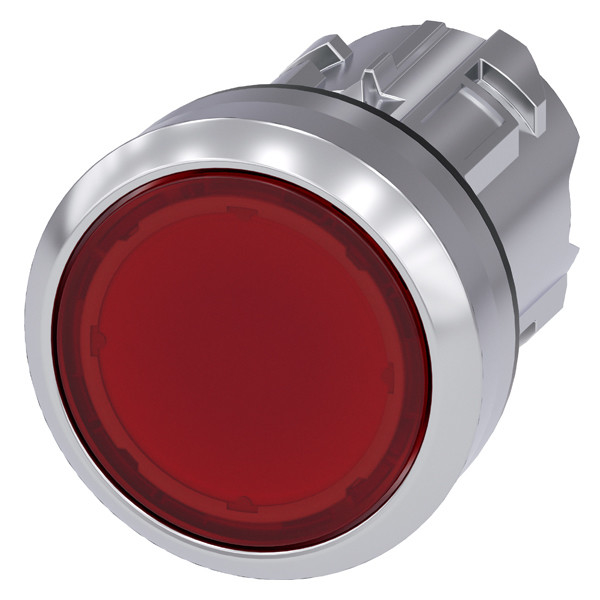 Red Metal Shiny Lighted Flat Button 3SU1051-0AB20-0AA0 for SIRIUS ACT Pushbutton