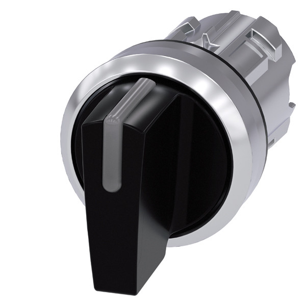 3SU1052-2BM10-0AA0 SIRIUS ACT Selector Switch Metal Shiny Short Handle 3 Positions Black